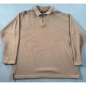 J. Riggings Sweater Men's XL‎ Beige Quarter Zip Knit Sports Performance Preppy